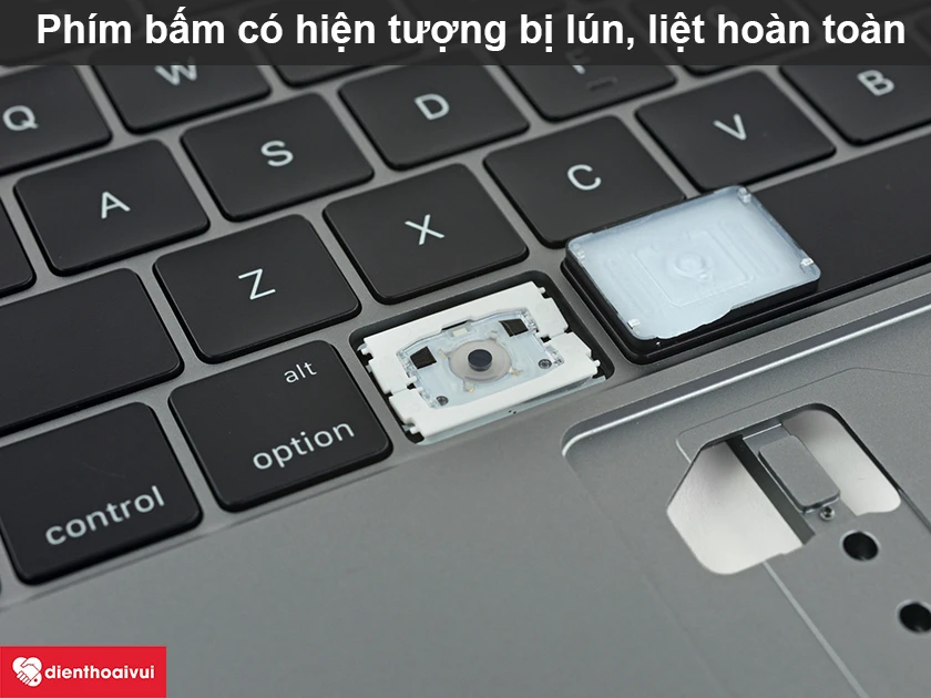 Phím bị lún, liệt là dấu hiệu cần thay bàn phím Macbook Air 2018 mới