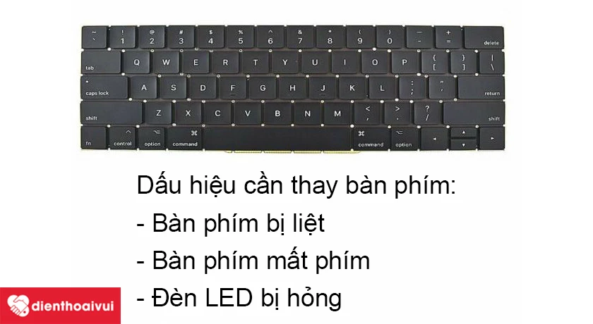 Một số biểu hiện b&agrave;n ph&iacute;m Macbook Pro 2016 bị lỗi cần thay b&agrave;n ph&iacute;m Macbook Pro 2016