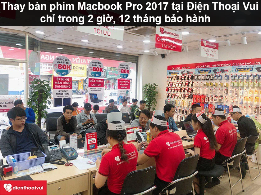 Thay b&agrave;n ph&iacute;m Macbook Pro 2017 lấy ngay, ch&iacute;nh h&atilde;ng tại Điện Thoại Vui