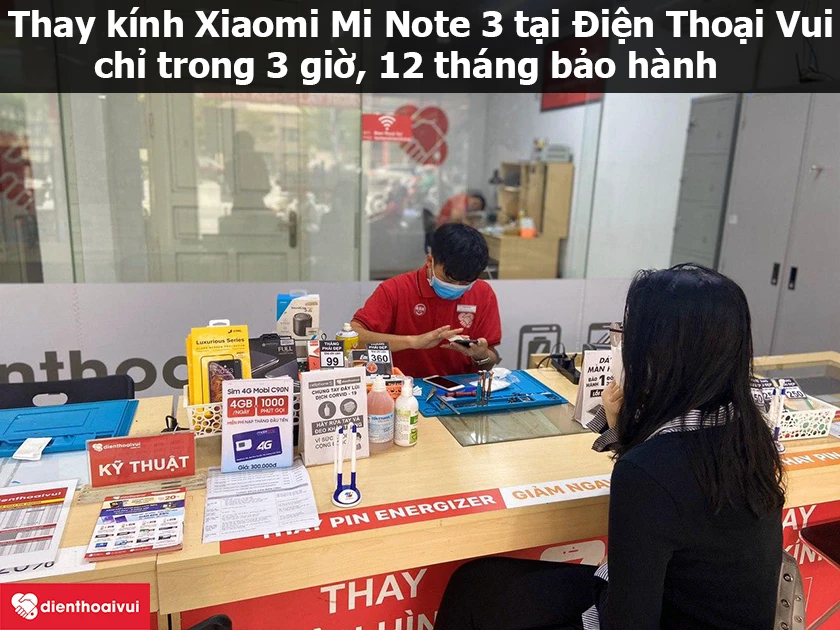 Thay k&iacute;nh Xiaomi Mi Note 3 gi&aacute; rẻ, ch&iacute;nh h&atilde;ng tại Điện Thoại Vui
