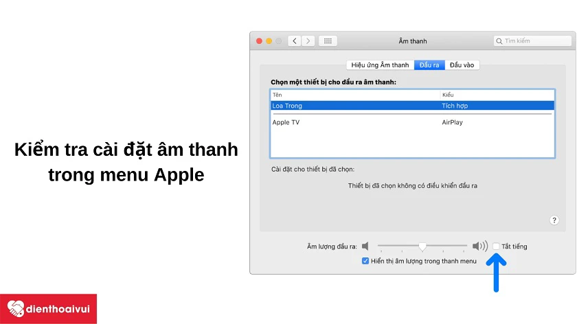 Xử lý th&ecirc;́ nào khi Macbook Air 2013 kh&ocirc;ng phát &acirc;m thanh?