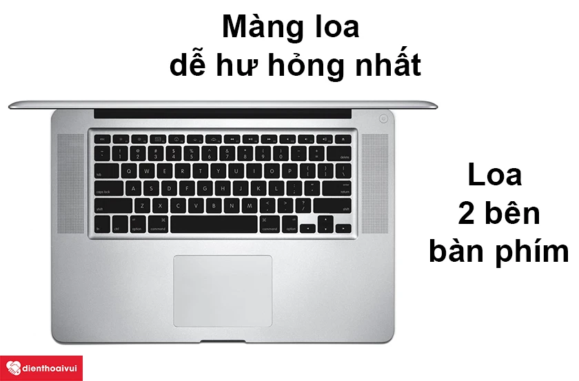 Cấu tạo loa tr&ecirc;n Macbook Pro 2011 v&agrave; chi tiết n&agrave;o tr&ecirc;n loa dễ hư hỏng nhất?