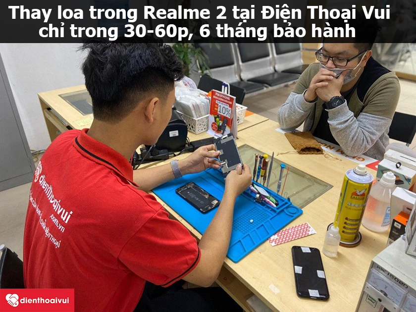 Thay loa trong Realme 2 ch&iacute;nh h&atilde;ng, lấy ngay tại H&agrave; Nội v&agrave; Hồ Ch&iacute; Minh