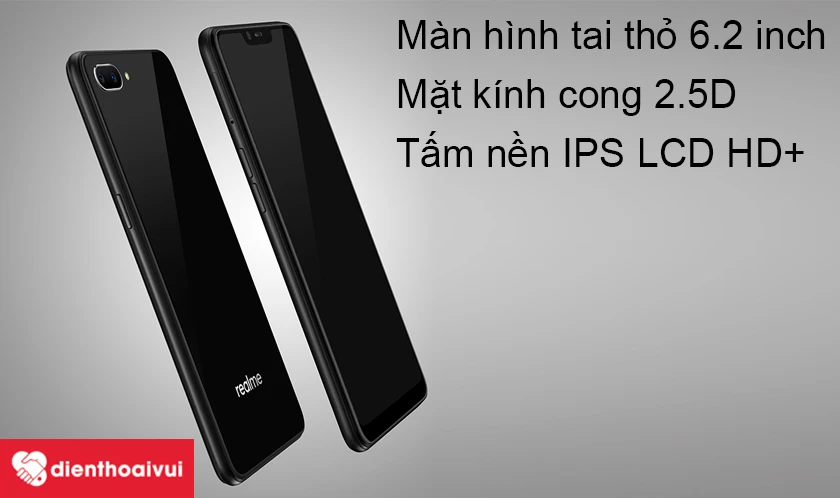 M&agrave;n h&igrave;nh tai thỏ k&iacute;ch thước 6.2 inch, mặt k&iacute;nh cong 2.5D v&agrave; tấm nền IPS LCD 16 triệu m&agrave;u