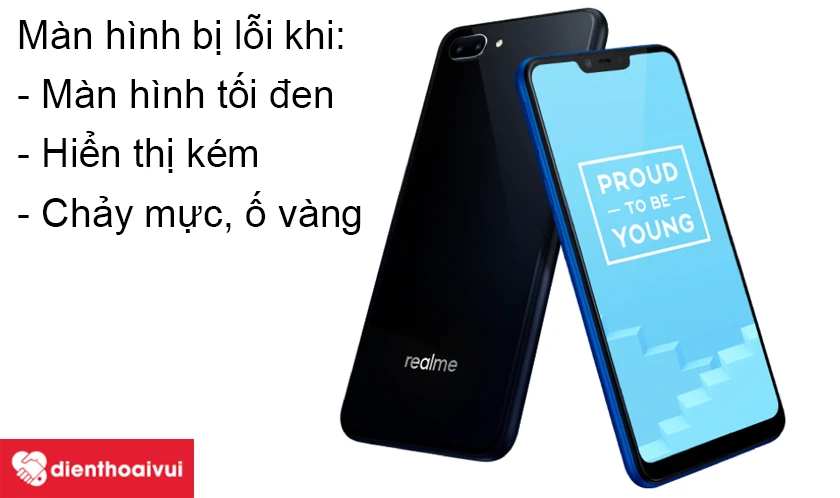 Những dấu hiệu nhận biết lỗi m&agrave;n h&igrave;nh Realme C1