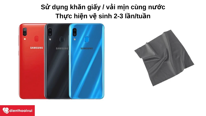 Cách v&ecirc;̣ sinh nắp lưng cho Samsung Galaxy A30 lu&ocirc;n như mới