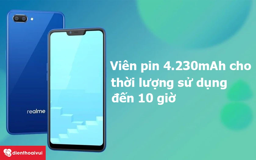 Realme C1 – Viên pin 4.230mAh cho thời lượng sử dụng đến 10 giờ