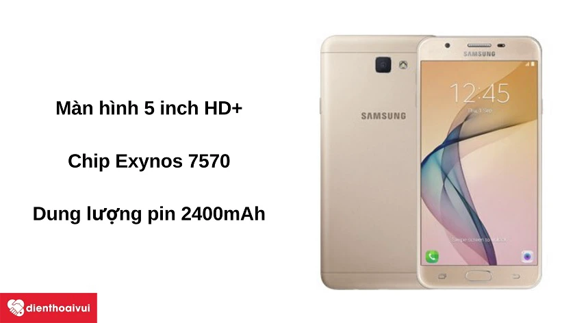 Đi&ecirc;̣n thoại Samsung Galaxy J5 Prime - Màn hình 5 inch, chip Exynos 7570, pin 2400mAh