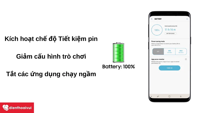 Cách t&ocirc;́i ưu thời lượng pin