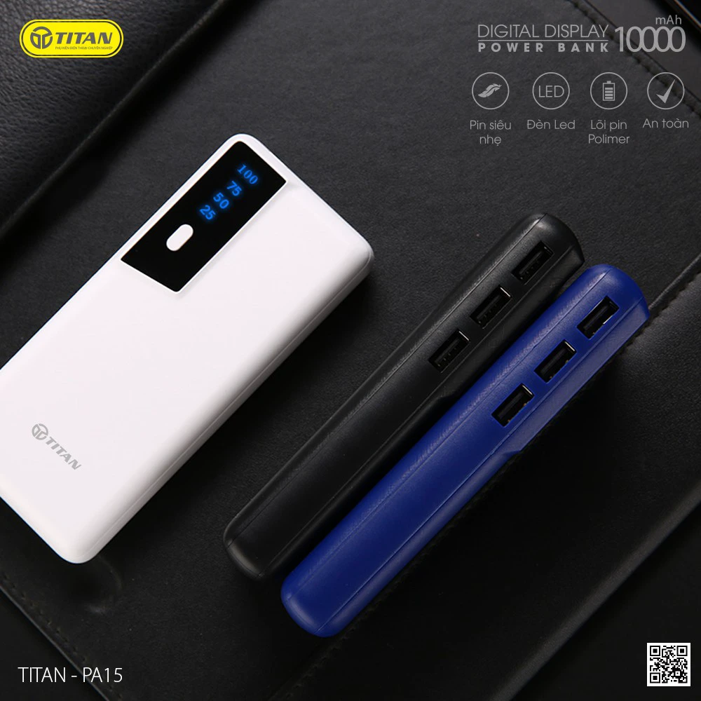 Pin sạc dự ph&ograve;ng TITAN 10.000mAh