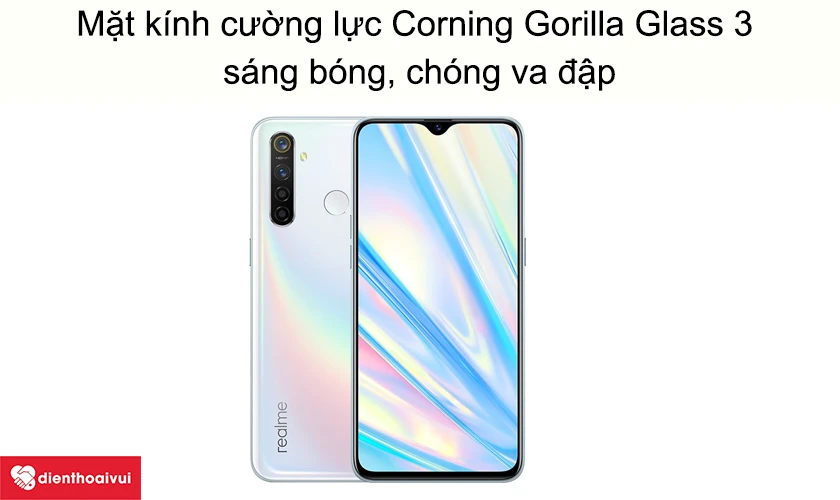 Realme 5 Pro - Mặt k&iacute;nh cường lực Corning Gorilla Glass 3 s&aacute;ng b&oacute;ng, ch&oacute;ng va đập
