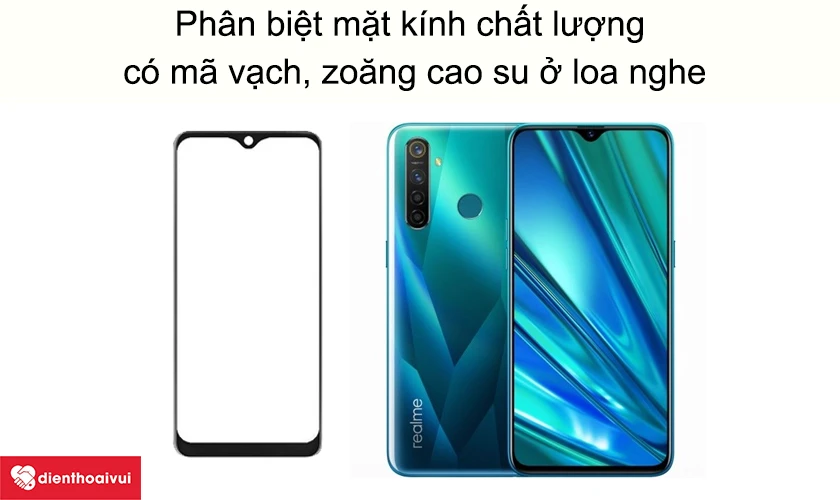 Ph&acirc;n biệt mặt k&iacute;nh Realme 5 Pro chất lượng v&agrave; k&eacute;m chất