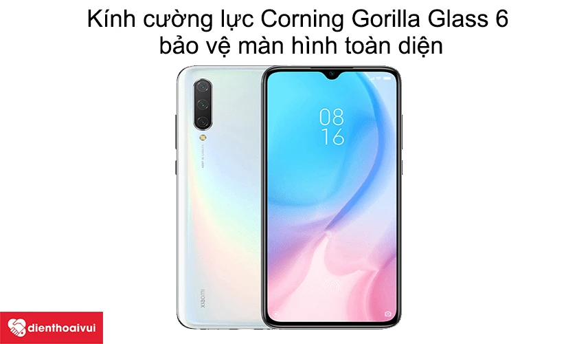 Xiaomi Mi 9 Lite - K&iacute;nh cường lực Corning Gorilla Glass 6, bảo vệ m&agrave;n h&igrave;nh to&agrave;n diện