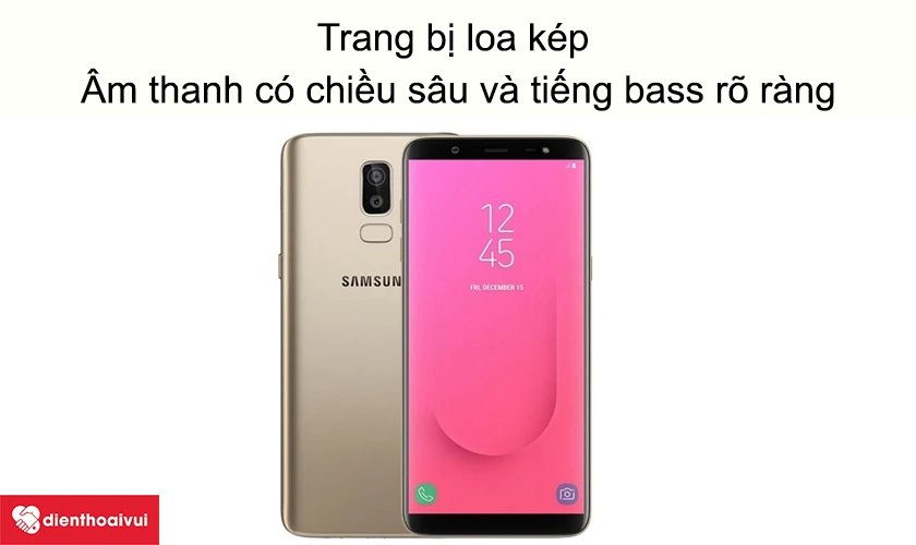 Trang bị loa k&eacute;p cho &acirc;m thanh c&oacute; chiều s&acirc;u v&agrave; tiếng bass r&otilde; r&agrave;ng