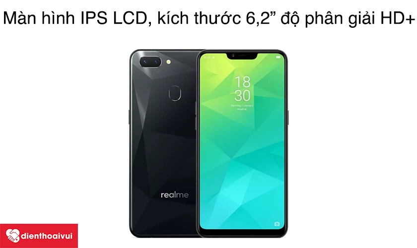 M&agrave;n h&igrave;nh IPS LCD, k&iacute;ch thước 6,2&rdquo; độ ph&acirc;n giải HD+