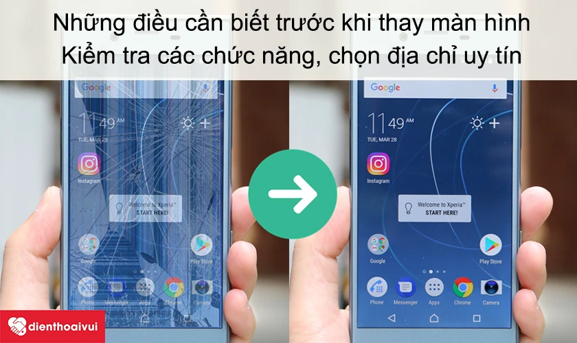 Những điều cần biết trước khi thay m&agrave;n h&igrave;nh Sony XZs