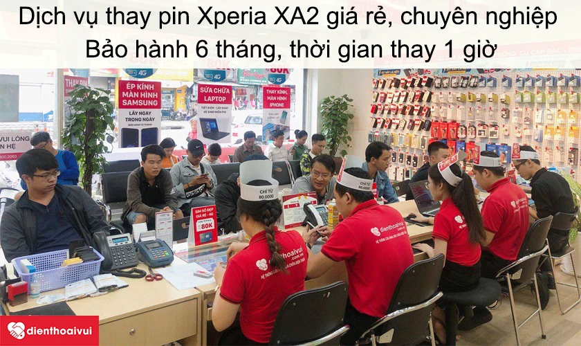 Dịch vụ thay pin SONY Xperia XA2 gi&aacute; rẻ uy t&iacute;n tại Điện Thoại Vui