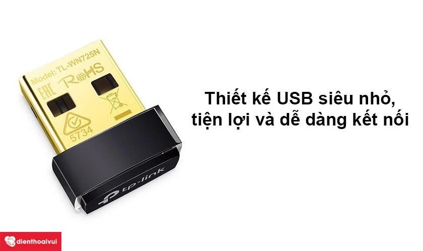 Thiết kế USB Wifi si&ecirc;u nhỏ, tiện lợi v&agrave; dễ d&agrave;ng kết nối