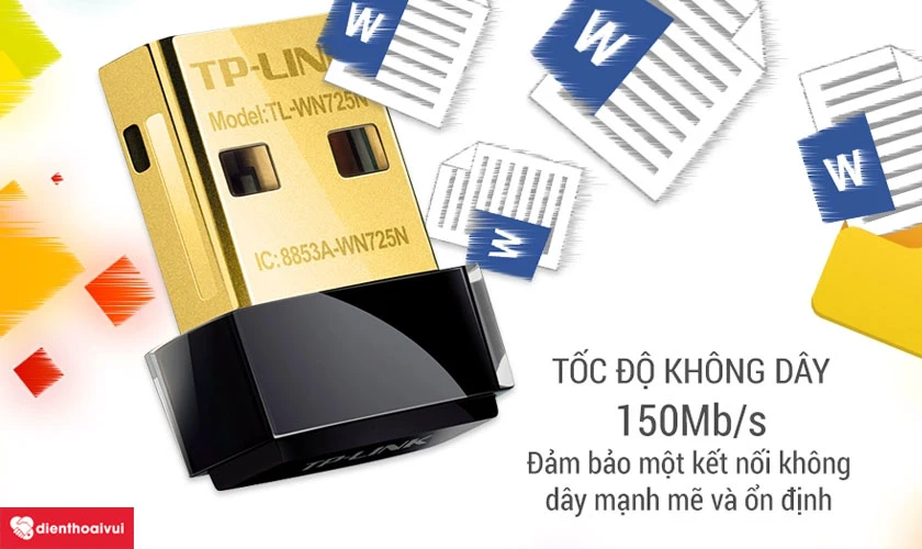 Kết nối si&ecirc;u nhanh chuẩn N, tốc độ l&ecirc;n đến 150Mbps