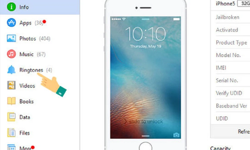 Cài nhạc chuông cho iPhone, IPad bằng phần mềm 3uTools bước 2
