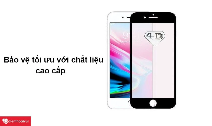 D&aacute;n cường lực full m&agrave;n h&igrave;nh 4D cho iPhone 7Plus / 8Plus