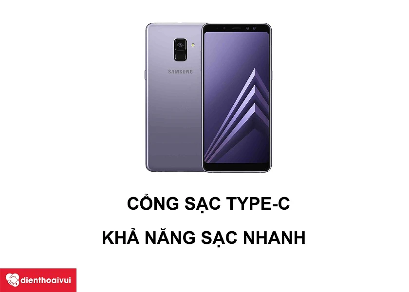 Samsung Galaxy A8 2018 – Cổng sạc Type-C chống nước cùng khả năng sạc nhanh