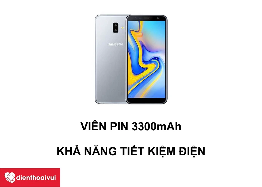 Samsung Galaxy J6 Plus 2018 &ndash; Vi&ecirc;n pin 3300 mAh c&ugrave;ng khả năng tiết kiệm điện