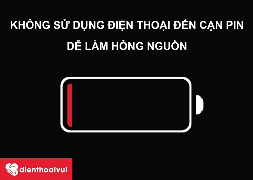 Kh&ocirc;ng n&ecirc;n để pin điện thoại của bạn cạn đến mức 0% thường xuy&ecirc;n