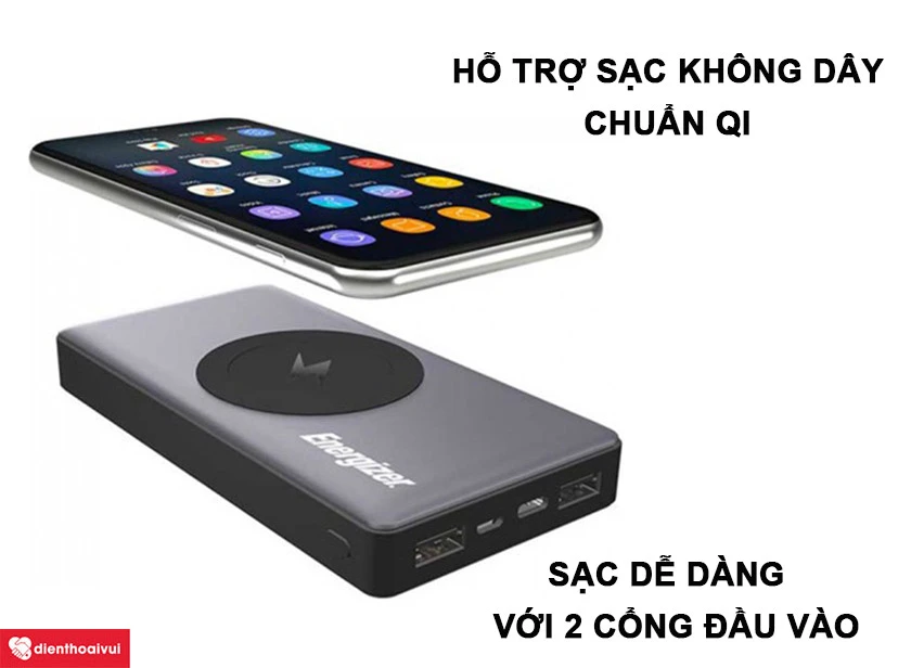 Pin dự ph&ograve;ng Energizer 10.000 mAh(QE10000)