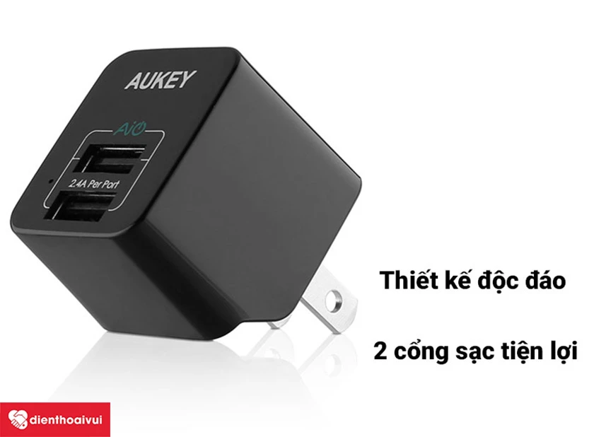 Sạc AUKEY PA-U32 12W 2 cổng USB AirPower - Sạc nhanh an to&agrave;n