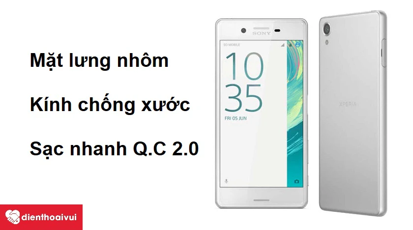 Thiết kế mặt lưng nh&ocirc;m sang trọng v&agrave; mặt k&iacute;nh cảm ứng chống xước