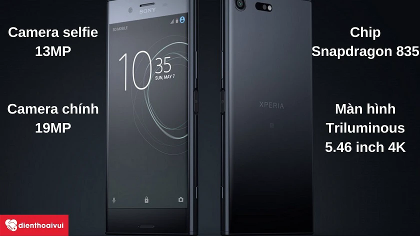 Đi&ecirc;̣n thoại Sony Xperia XZ Premium - Màn hình Triluminous 5.46 inch, chip Snapdragon 835, camera 19MP