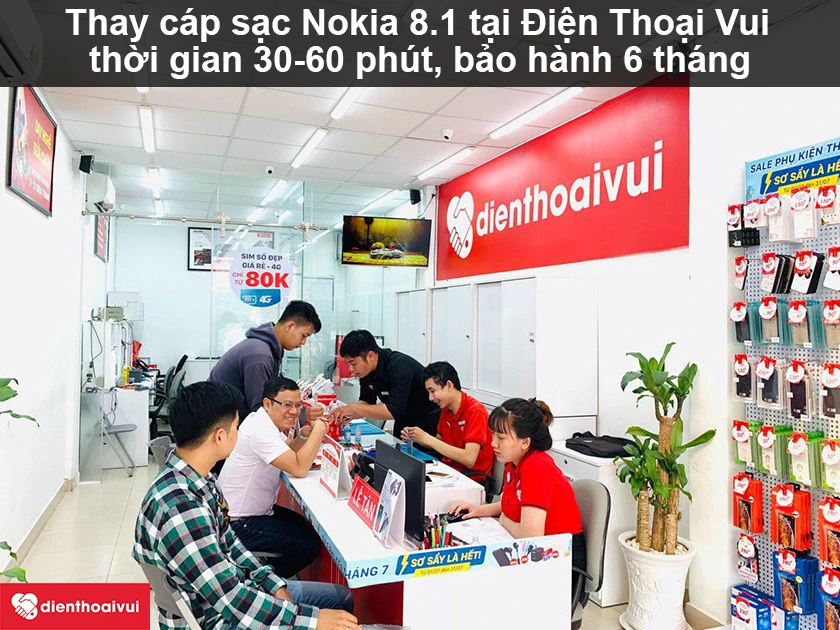Thay c&aacute;p sạc Nokia 8.1 uy t&iacute;n, gi&aacute; cả phải chăng tại Điện Thoại Vui