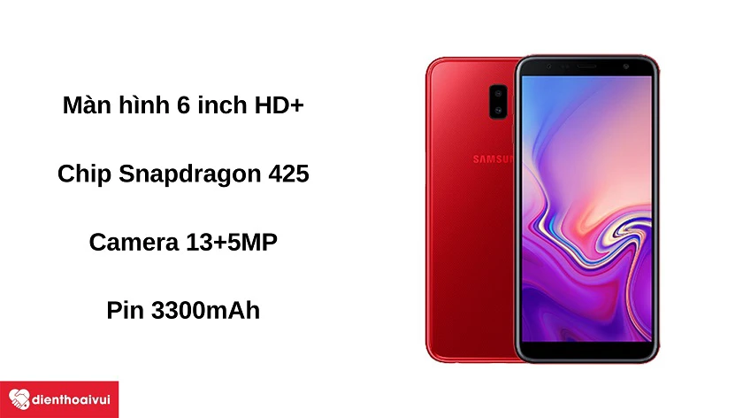 Điện thoại Samsung Galaxy J6 Plus 2018 - Màn hình 6 inch, camera kép 13+5MP, pin 3300mAh