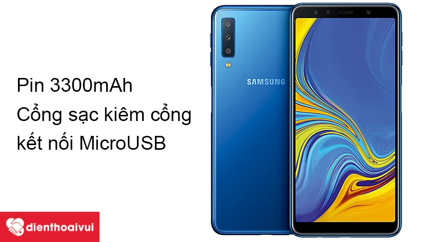 Samsung Galaxy A7 2018 &ndash; Cổng sạc t&iacute;ch hợp cổng kết nối MicroUSB