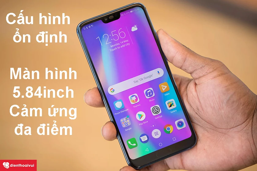 Huawei Honor 10 - M&agrave;n h&igrave;nh 5.84 inch, mặt k&iacute;nh cong 2.5D cảm ứng đa điểm