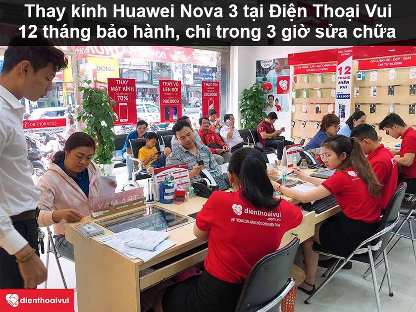 Thay k&iacute;nh Huawei Nova 3 ch&iacute;nh h&atilde;ng, bảo h&agrave;nh tốt tại hệ thống Điện thoại vui