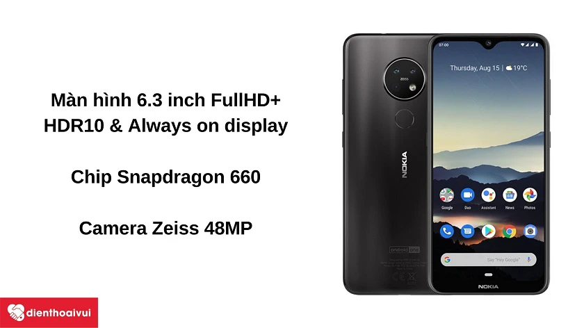 Đi&ecirc;̣n thoại Nokia 7.2 - Camera 48MP, chip Snapdragon 660, màn hình 6.3 inch FullHD+