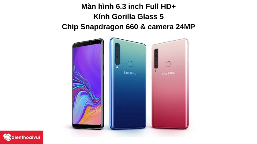 Điện thoại Samsung Galaxy A9 2018 - M&agrave;n h&igrave;nh 6.3 inch Full HD+, chip Snapdragon 660, camera 24MP