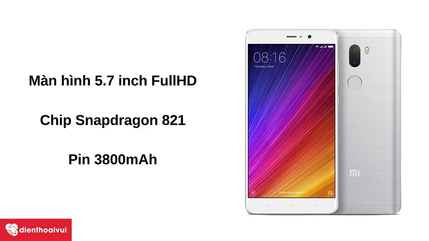 Điện thoại Xiaomi Mi 5S Plus - M&agrave;n h&igrave;nh 5.7 inch, chip Snapdragon 821, pin 3800mAh