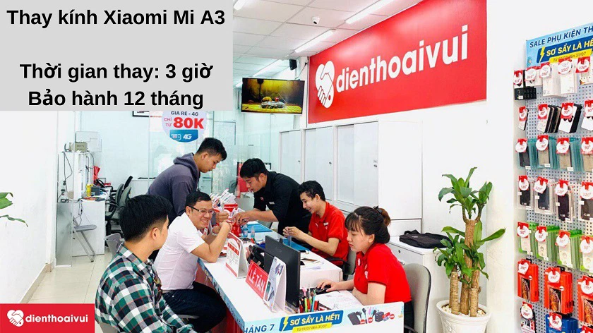Dịch vụ thay kính Xiaomi Mi A3 nhanh chóng, chất lượng cao tại hệ thống Điện Thoại Vui
