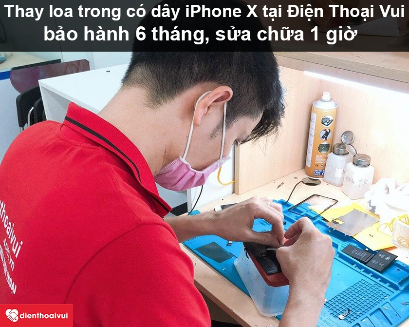 Dịch vụ thay loa trong c&oacute; d&acirc;y iPhone X gi&aacute; rẻ, lấy ngay tại Điện Thoại Vui