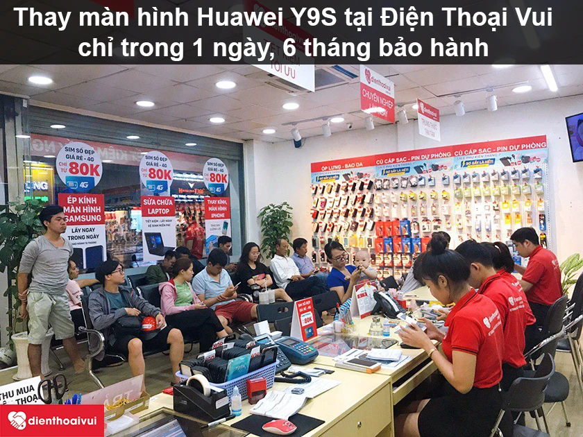 Dịch vụ thay màn hình Huawei Y9S nhanh chóng, ch&acirc;́t lượng t&ocirc;́t tại Đi&ecirc;̣n Thoại Vui