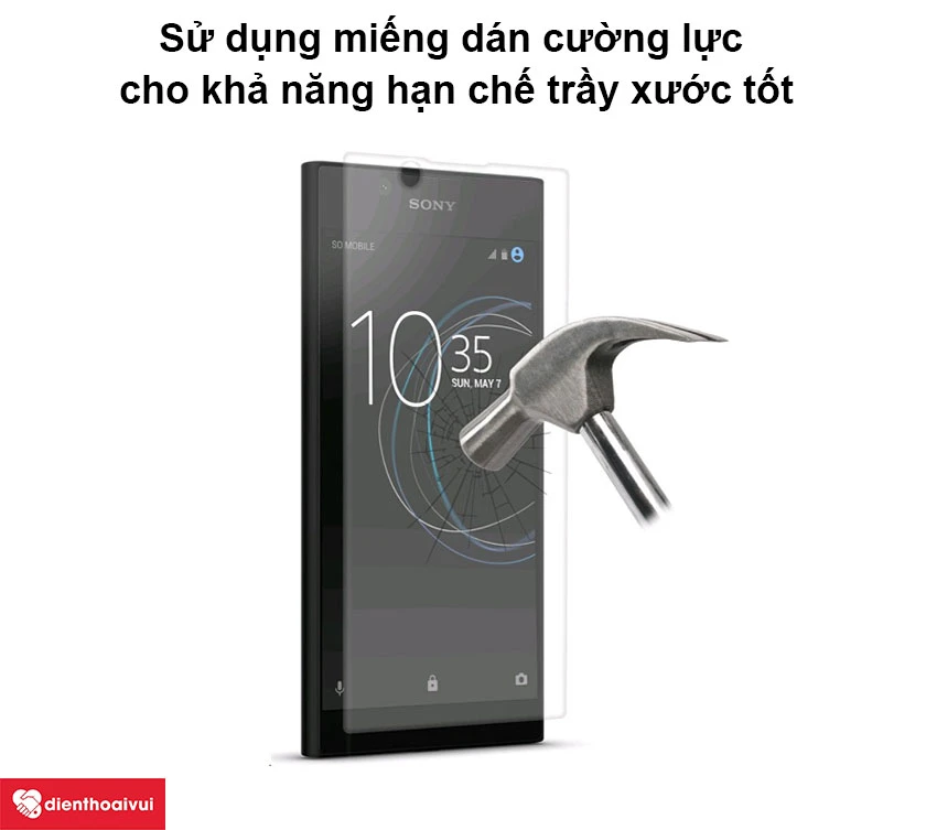 Sử dụng miếng dán cường lực để hạn chế trầy xước