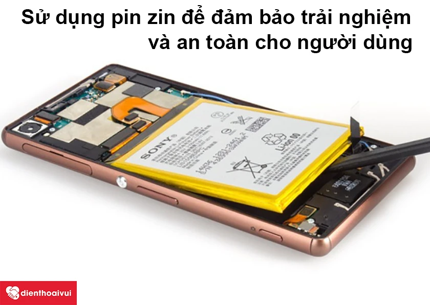 Sử dụng pin zin ch&iacute;nh h&atilde;ng