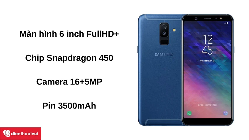 Đi&ecirc;̣n thoại Samsung Galaxy A6 Plus 2018 - Vỏ nh&ocirc;m nguy&ecirc;n khối cao cấp