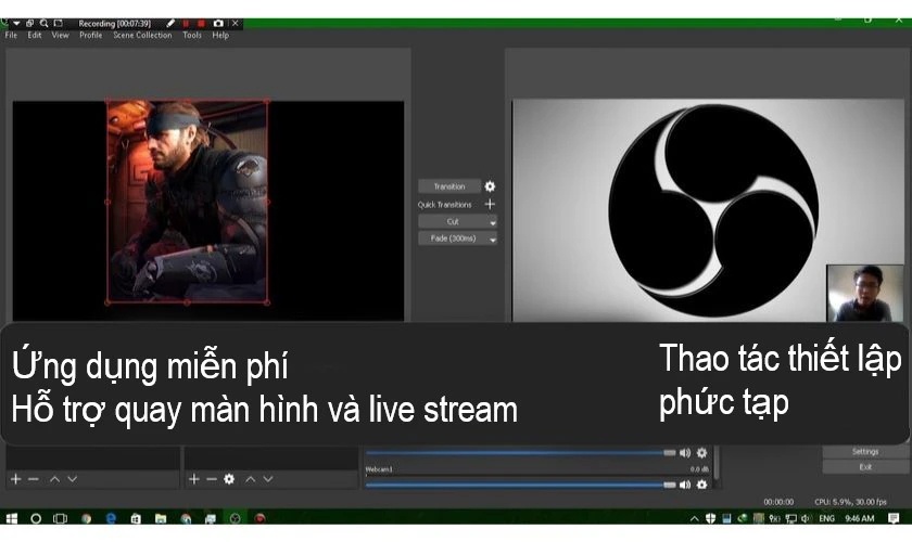phần mềm quay m&agrave;n h&igrave;nh m&aacute;y t&iacute;nh OBS Studio