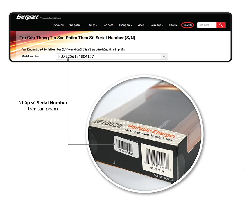 Nhập Serial Number của sản phẩm