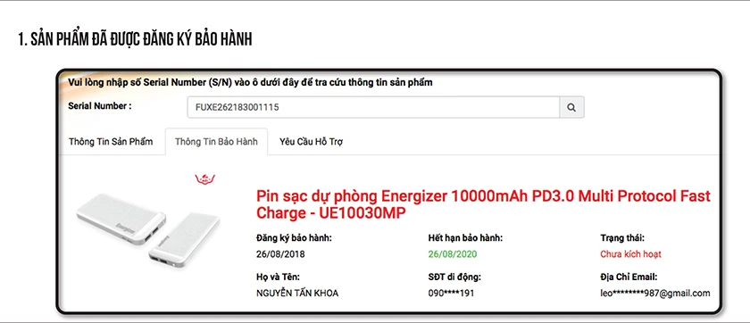 Sản phẩm l&agrave; h&agrave;ng ch&iacute;nh h&atilde;ng của EnergizerVietNam ph&acirc;n phối