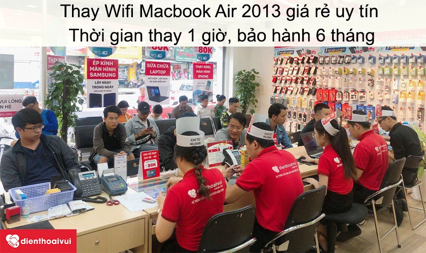 Dịch vụ thay Wifi Macbook Air 2013 giá rẻ uy tín tại Điện Thoại Vui